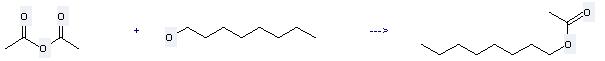 Acetic acid octyl ester can be prepared by acetic acid anhydride and octan-1-ol at the temperature of 20 °C
